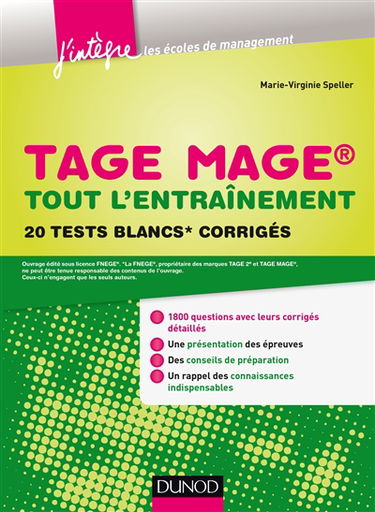 Tage Mage : tout l'entraînement : 20 tests blancs corrigés