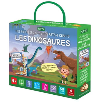 Les dinosaures : colle les stickers, colorie et complète le livre !