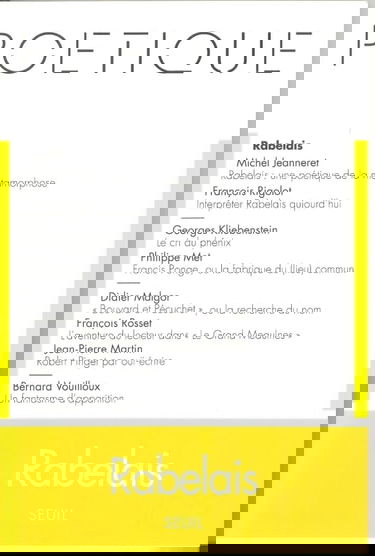 Poétique, n° 103. Rabelais