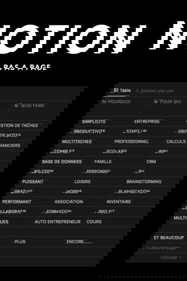 NOTION PAS A PAGE: PAS A PAGE