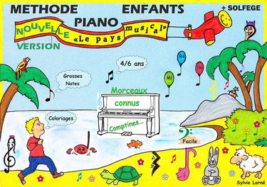 METHODE PIANO ENFANTS avec partie solfège - "Le pays musical" - 4/7 ans