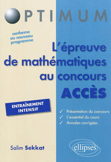 L'épreuve de mathématiques au concours Accès