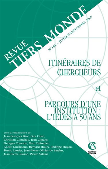 Tiers monde, n° 191. Itinéraires de chercheurs