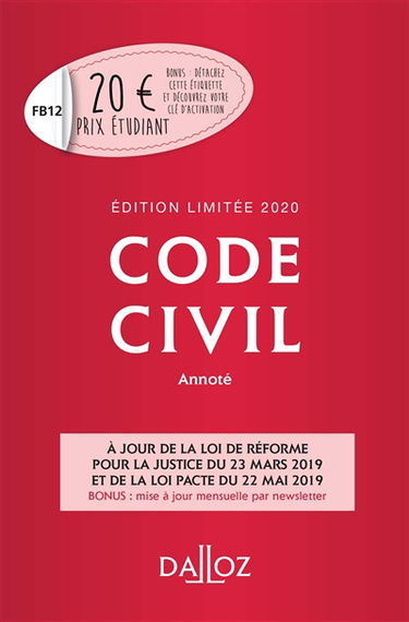 Code civil 2020, annoté