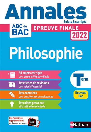 Philosophie terminale : épreuve finale 2022