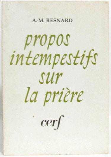 Couverture de Propos intempestifs sur la priere