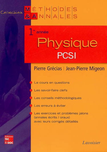Physique, 1re année PCSI