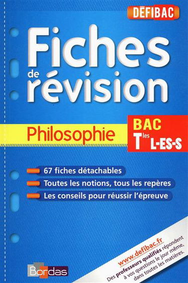 Philosophie, bac Tles L, ES, S : fiches de révision