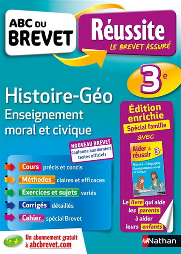 Histoire géo, enseignement moral et civique 3e : nouveau brevet