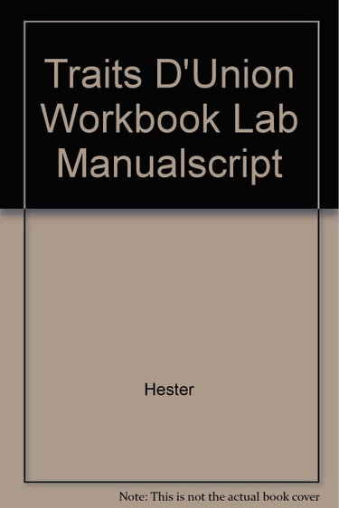 Couverture de Traits D'Union Workbook Lab Manualscript