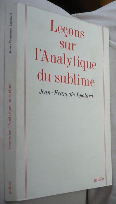 Leçons sur l'analytique du sublime : Kant, Critique de la faculté de juger, paragraphes 23-29