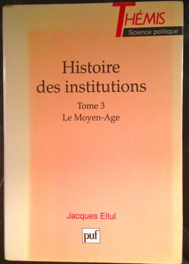 Histoire des institutions t.3 m-age