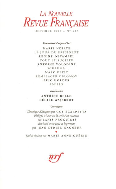 Nouvelle revue française, n° 537