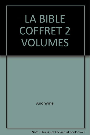 La Bible Coffret 2 Volumes