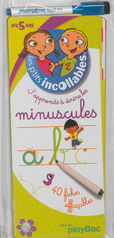 J'apprends à écrire les minuscules dès 5 ans : 40 fiches effaçables