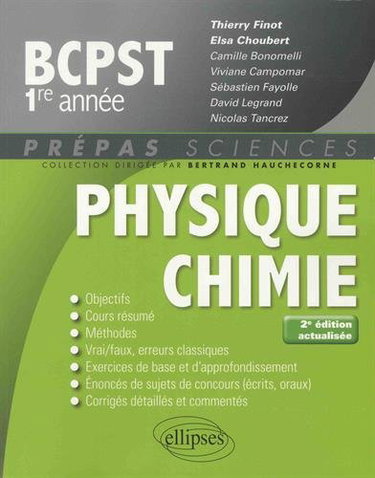 Couverture de Physique-chimie BCPST 1re année