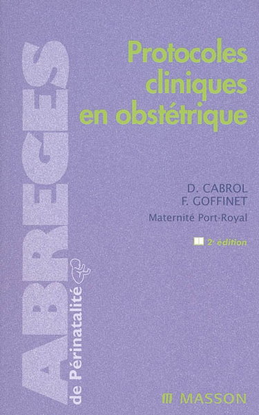 Couverture de Protocoles cliniques en obstétrique