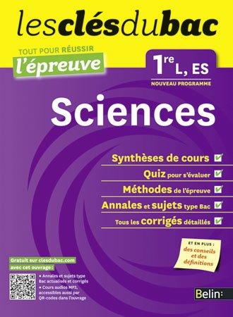 Sciences 1re L, ES : nouveau programme