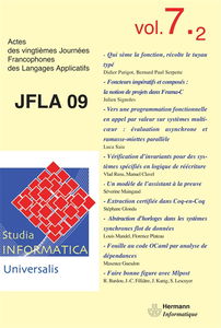 Studia informatica universalis, n° 7-2. JFLA 2009 : actes des vingtièmes Journées francophones des langages applicatifs