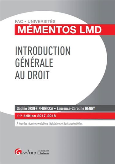 Introduction générale au droit : 2017-2018