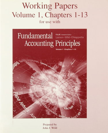 Couverture de Fundamental Accounting Principles: Working Papers, Chapters 1-13