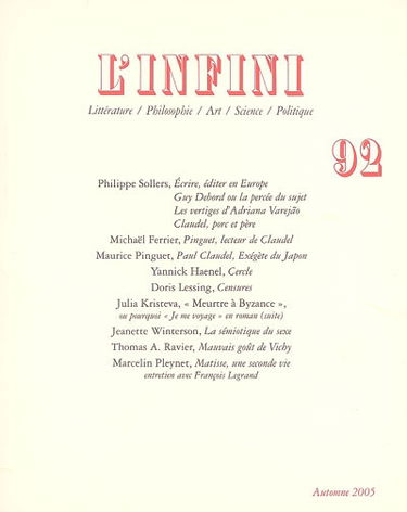 Infini (L'), n° 92