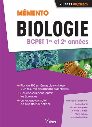 Couverture de Mémento de biologie BCPST 1re et 2e années : notions clefs, schémas de synthèse