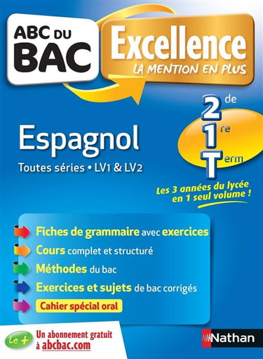 Espagnol 2de, 1re, terminale : toutes séries : LV1 & LV2