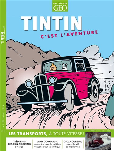 Couverture de Tintin, c'est l'aventure, n° 21. Les transports, à toute vitesse !