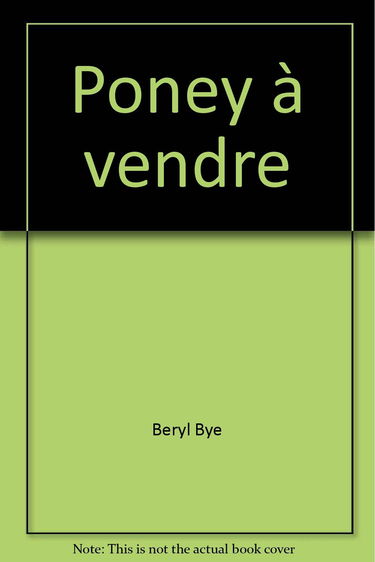 Poney à vendre