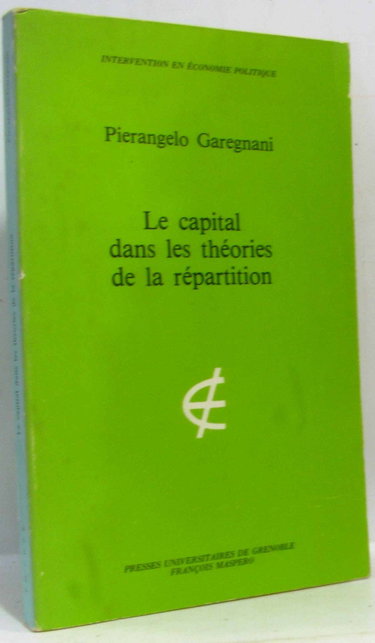 Couverture de Le Capital dans les théories de la répartition