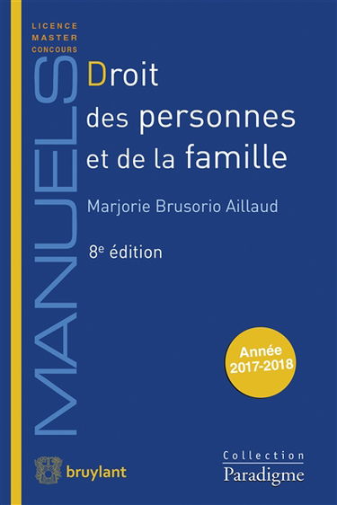 Droit des personnes et de la famille : année 2017-2018