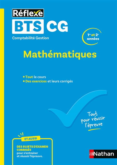 Mathématiques BTS CG comptabilité gestion, 1re et 2e années