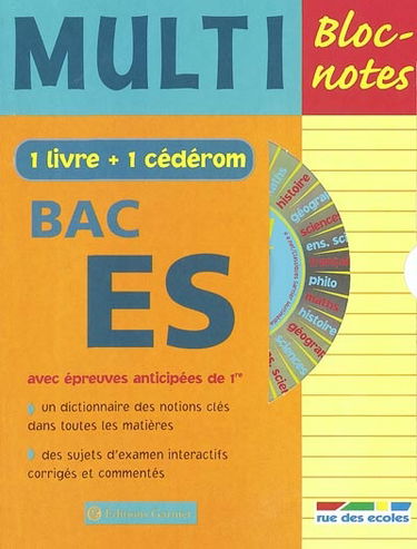 Bac ES : avec épreuves anticipées de 1re