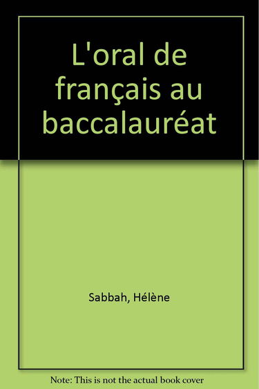 L'oral de français au baccalauréat