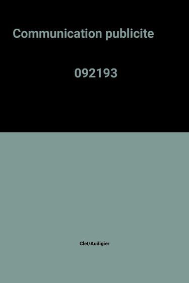 Communication publicite 092193