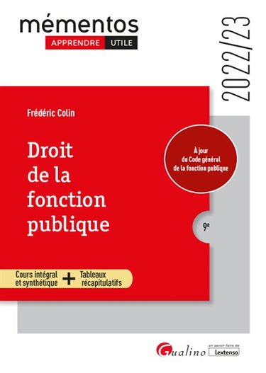 Droit de la fonction publique : 2022-2023