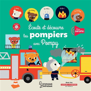 Couverture de Ecoute et découvre les pompiers avec Pompy