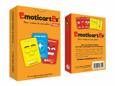Couverture de Emoticartes Adultes - Le Jeu de Cartes émotions pour Le développement Personnel - Retrouver Confiance en soi - Gérer Les émotions – Emotions Adulte – Team Building – Gestion RH - Jeu des Emotions