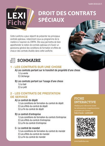 Droit des contrats spéciaux