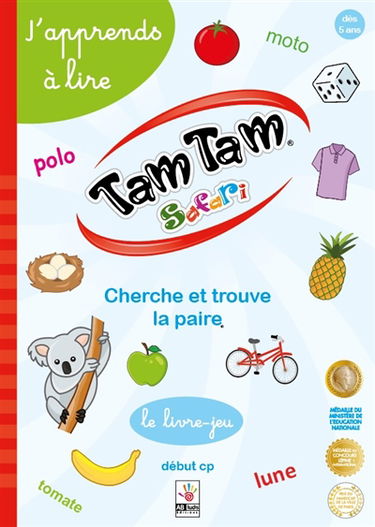 Tam tam safari : cherche et trouve la paire : début CP, le livre-jeu