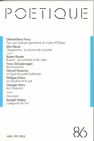 Poétique, numéro 86