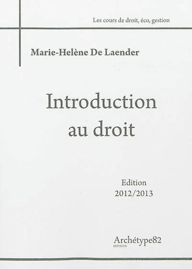 Introduction au droit : 2012-2013