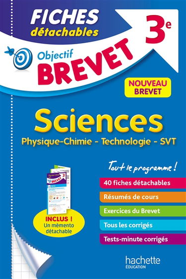 Sciences 3e : physique chimie, technologie, SVT : nouveau brevet