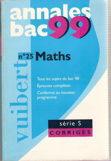 Mathématiques série S : baccalauréat 1999