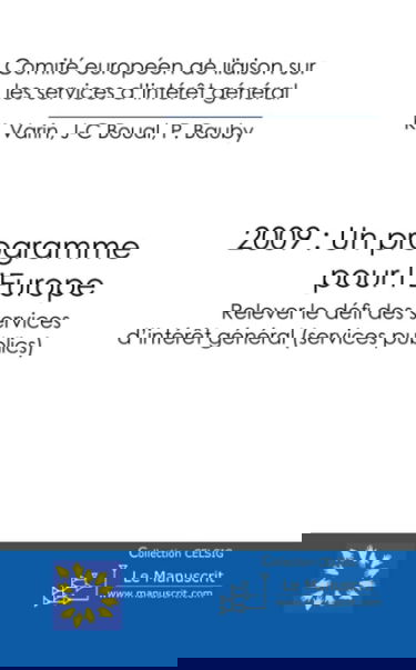 2009 : Un programme pour l'Europe