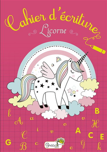 Cahier d'écriture : licorne