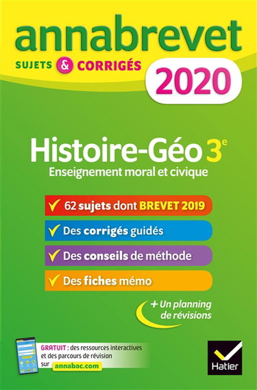 Histoire géo, enseignement moral et civique 3e : 2020