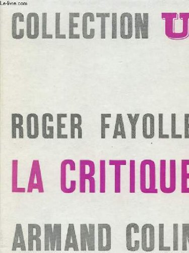 Couverture de La critique litterale