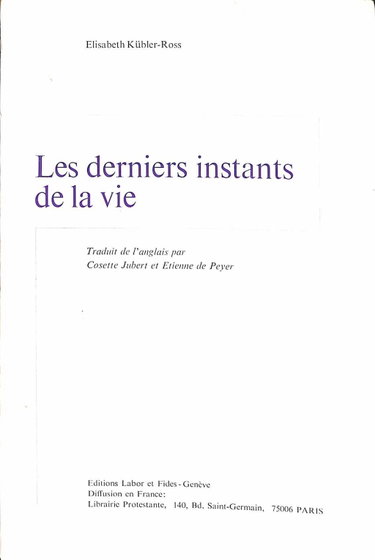 Couverture de Broché - Les derniers instants de la vie par Elisabeth Kübler-Ross